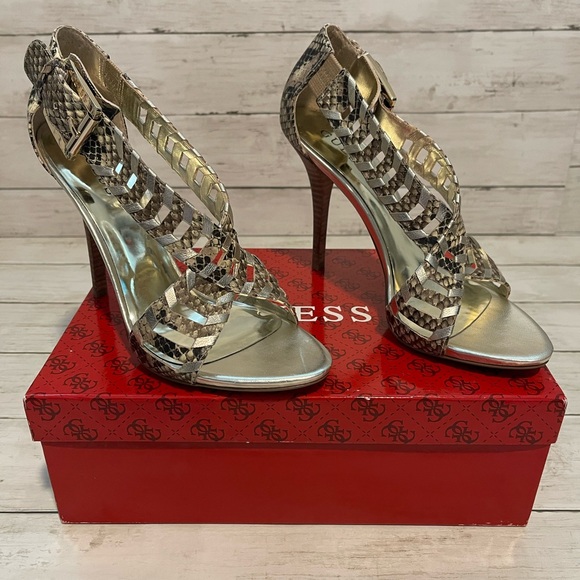 Guess New Snake & Metallic Sandals - Picture 3 of 10